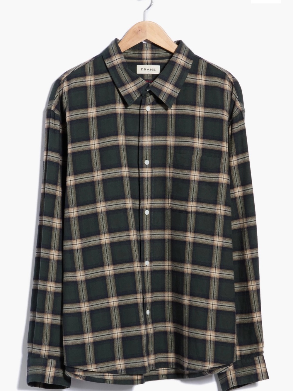 FRAME Vintage Plaid Cotton Button-Up Shirt size M